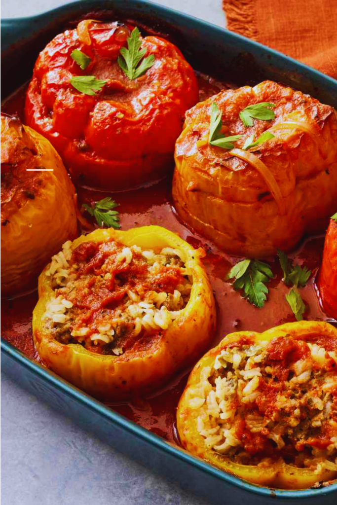 Stuffed Bell Peppers with Beef and Rice