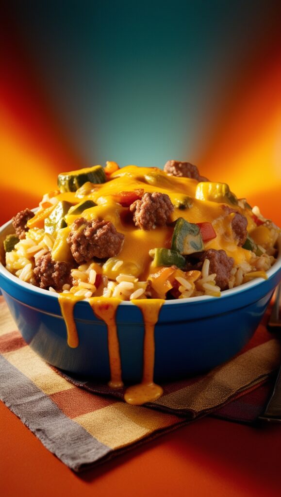 Cheesy Hamburger Rice Casserole