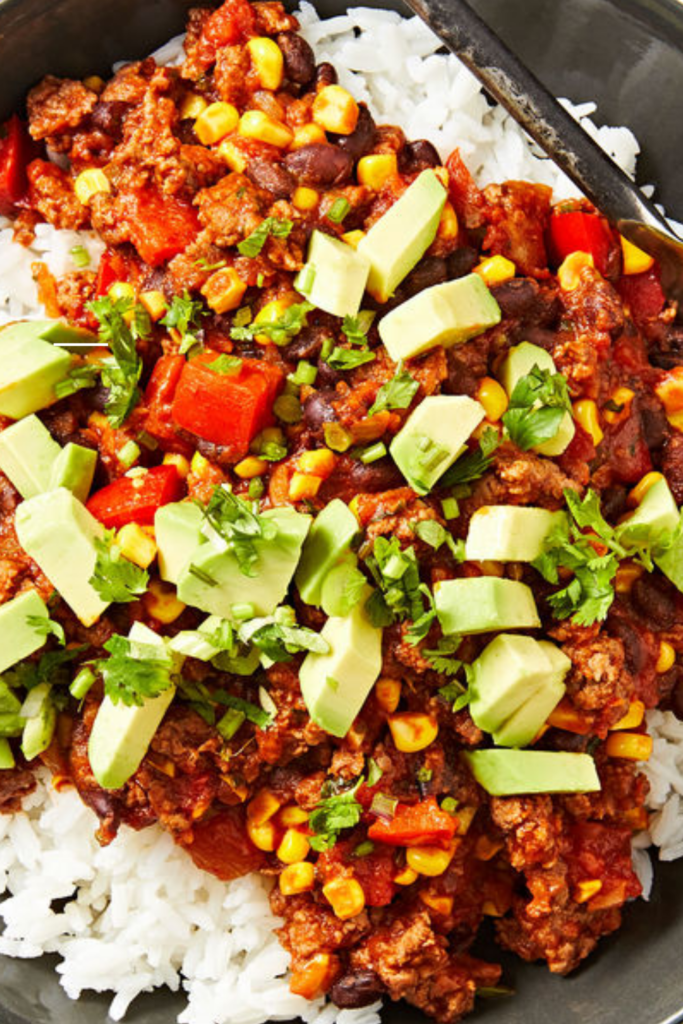 Mexican-inspired beef and Rice