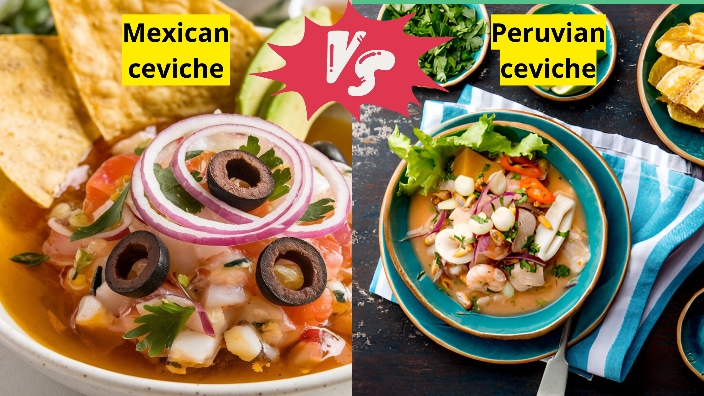 What is the difference between Mexican ceviche and Peruvian ceviche?