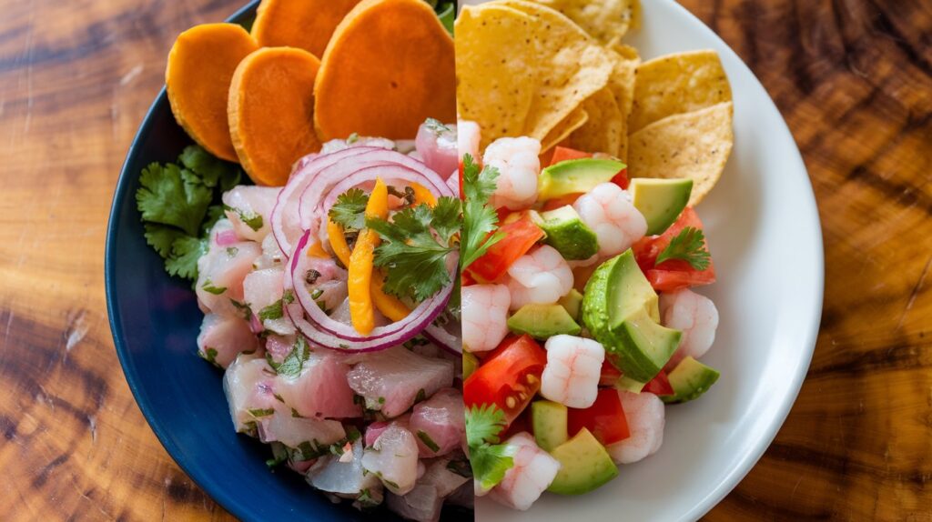 Mexican ceviche and Peruvian ceviche