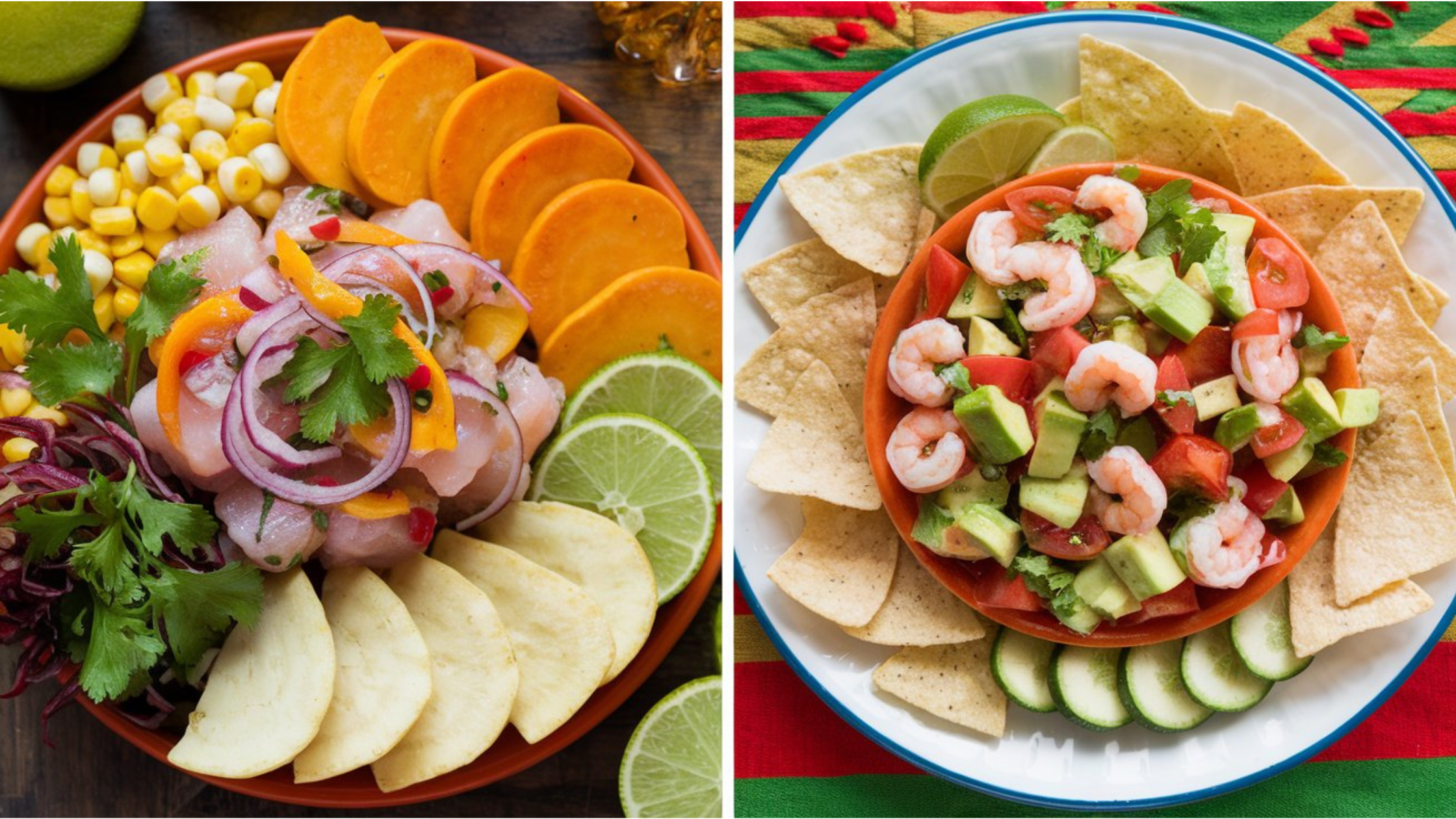 Mexican ceviche and Peruvian ceviche